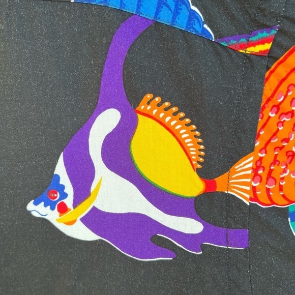 Vintage Polo Ralph Lauren Caldwell Koi Fish Button Down Tropical XL Viscose FLAW - Picture 6 of 16